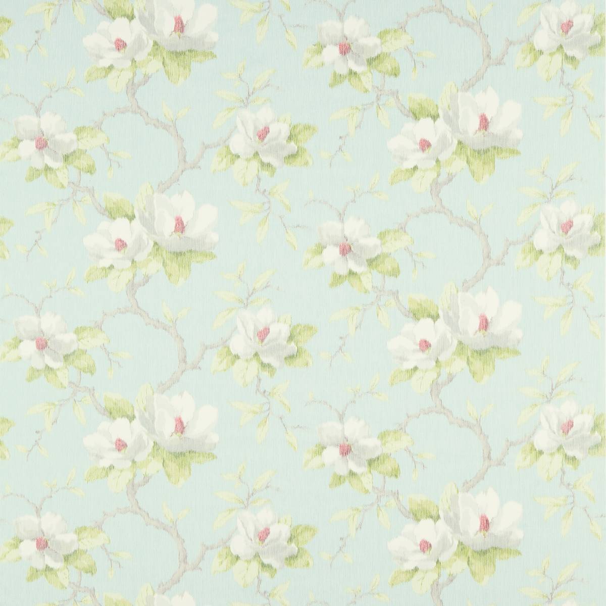 Magnolia Bough Stockholm Blue Fabric by Zoffany