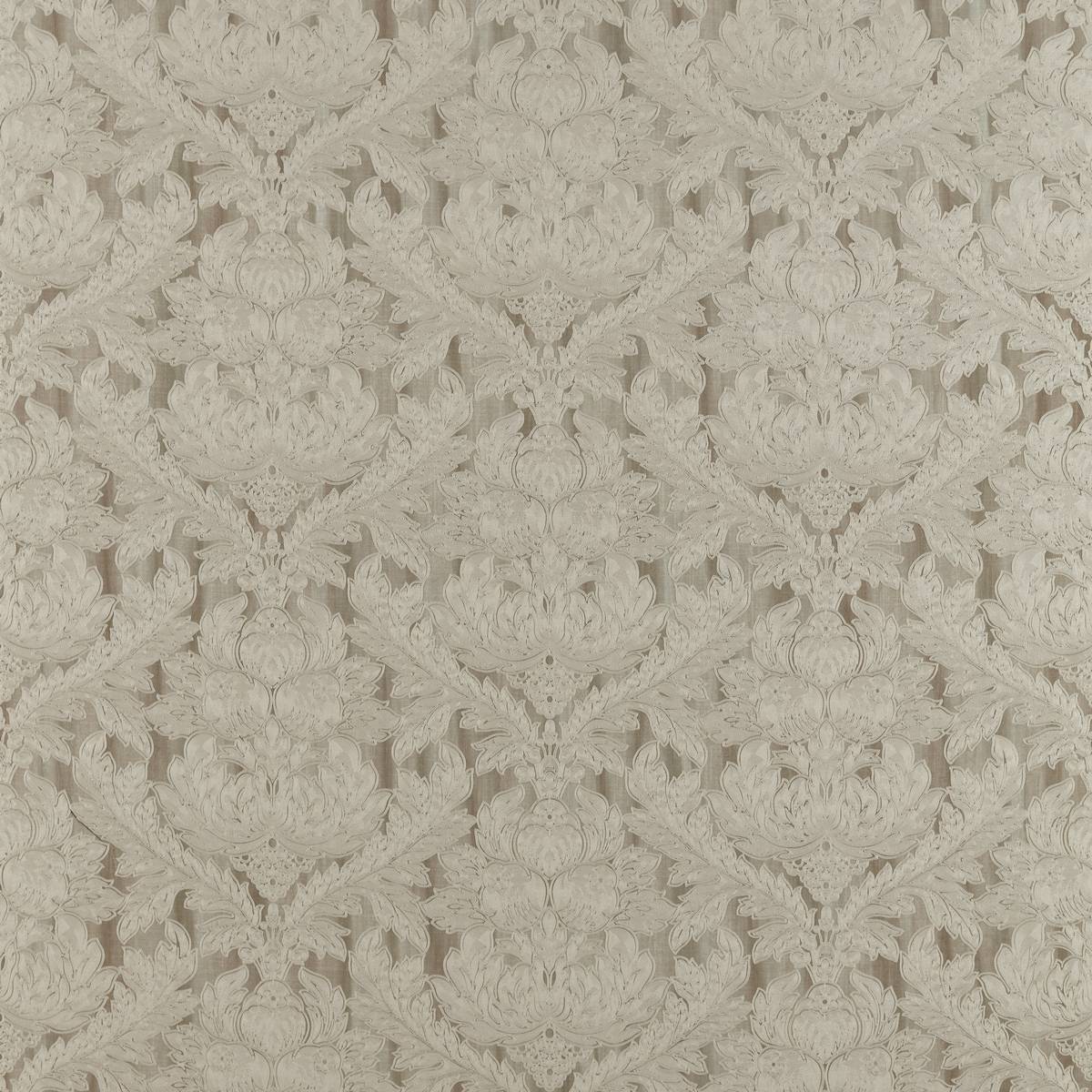 Heiress Damask Stone Fabric by Zoffany