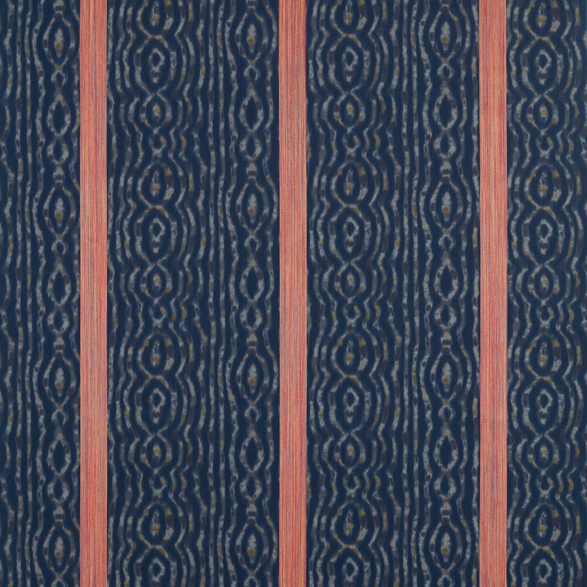 Lennox Stripe Indigo/Sunstone Fabric by Zoffany