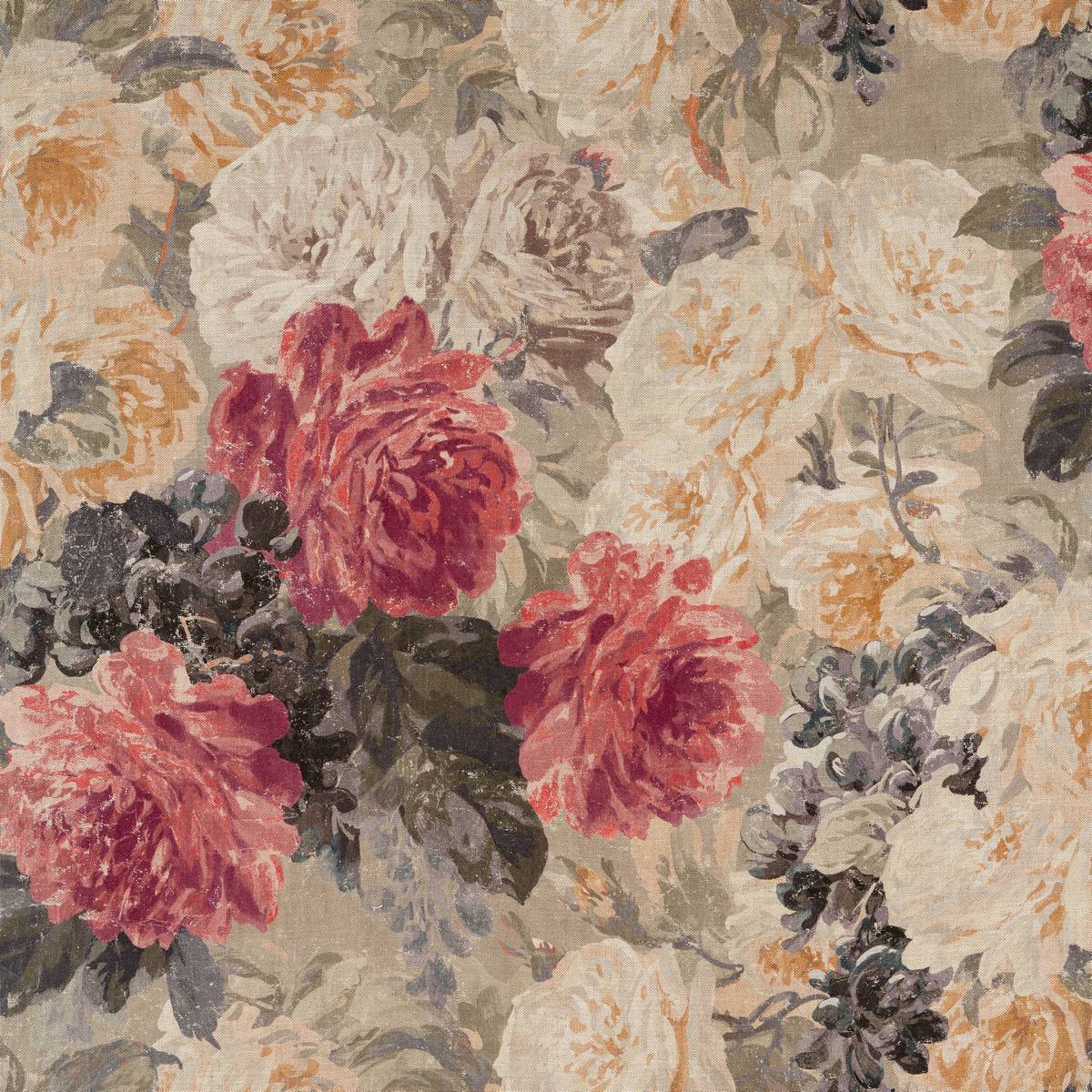 Rose Absolute Linen Sunstone/Mercury Fabric by Zoffany