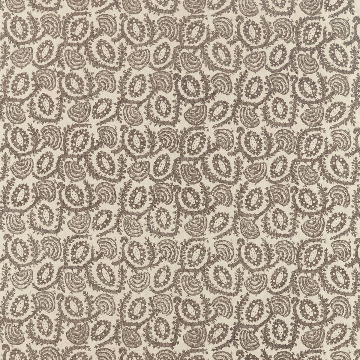 Suzani Embroidery Zinc/Mousseux Fabric by Zoffany