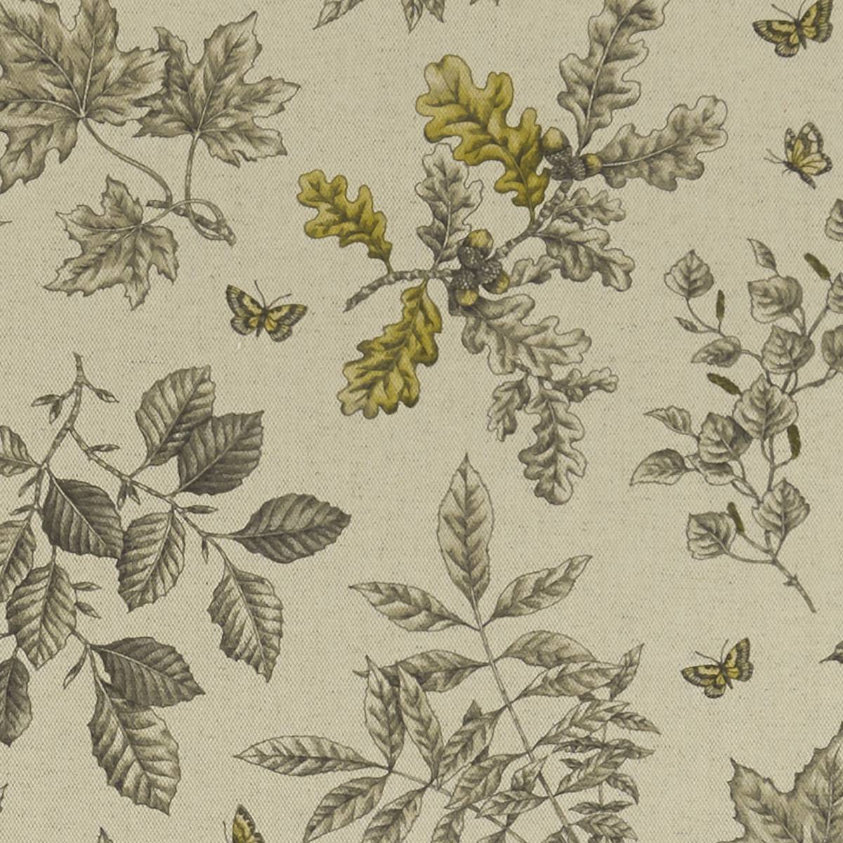 Hortus Charcoal/Ochre Fabric by Clarke & Clarke