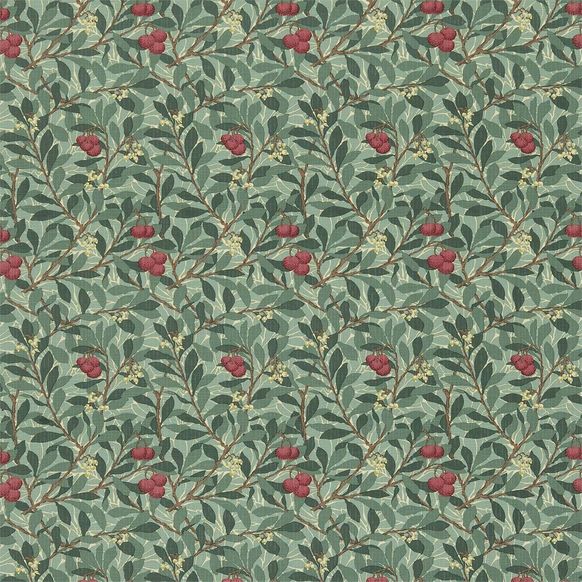 Arbutus Dark Green Fabric by William Morris & Co.