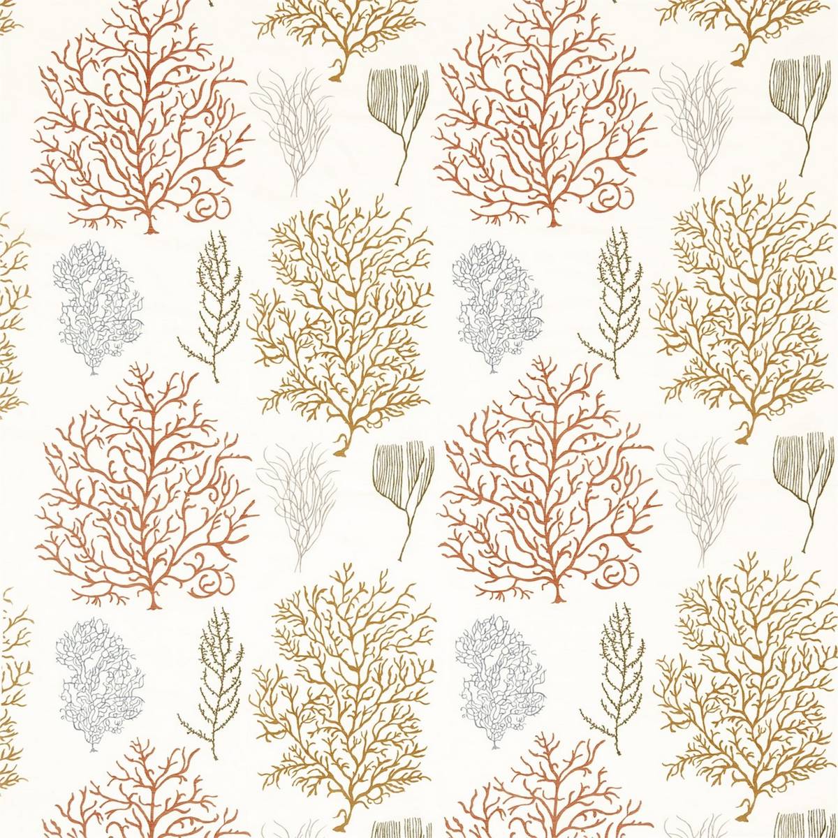 Coral Reef Amber/Russet Fabric by Sanderson