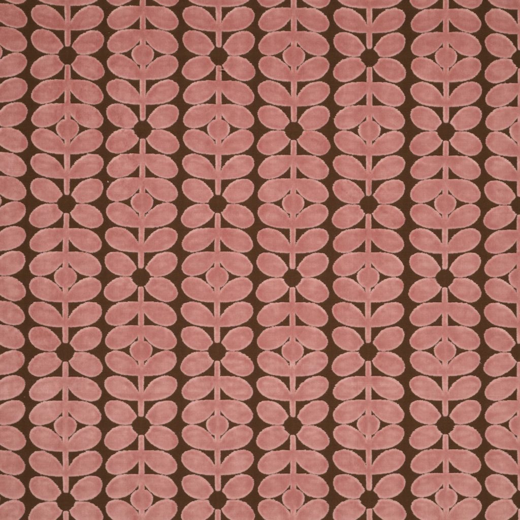 Velvet Sixties Stem Bubblegum Fabric by Orla Kiely