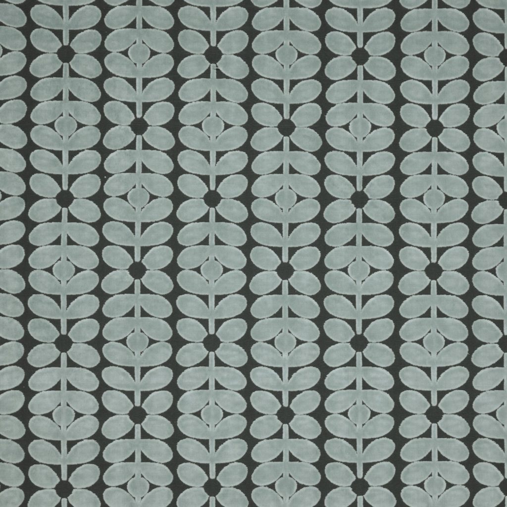 Velvet Sixties Stem Mid Powder Blue Fabric by Orla Kiely