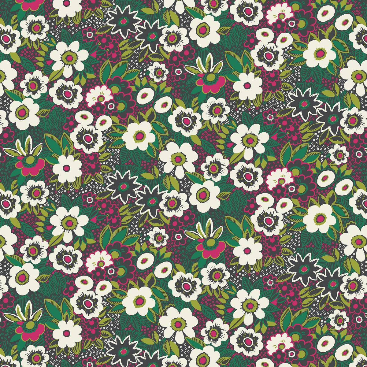 Jungle Gardenia Perennial Fabric by Blendworth