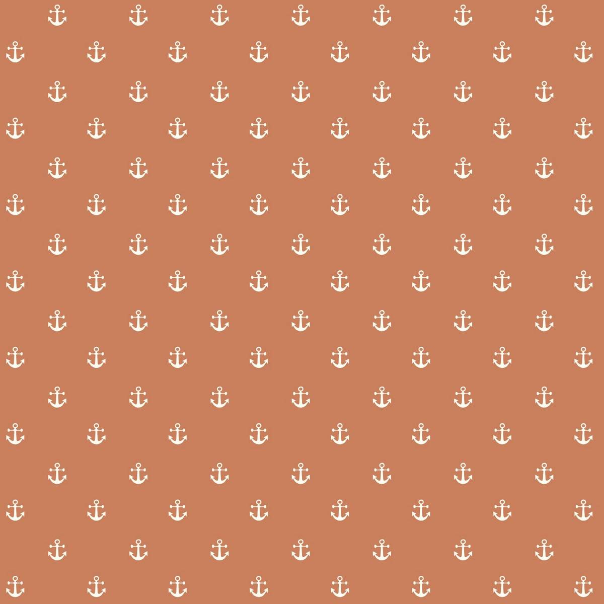 Anchor Burnt Orange Fabric by Fryetts