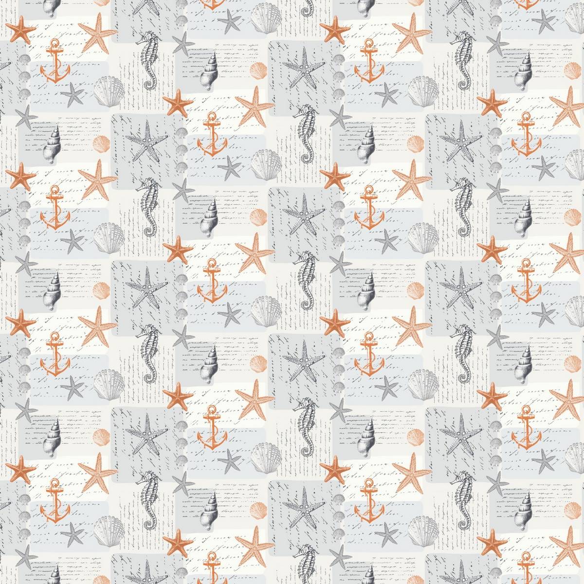 Ocean Burnt Orange Fabric by Fryetts