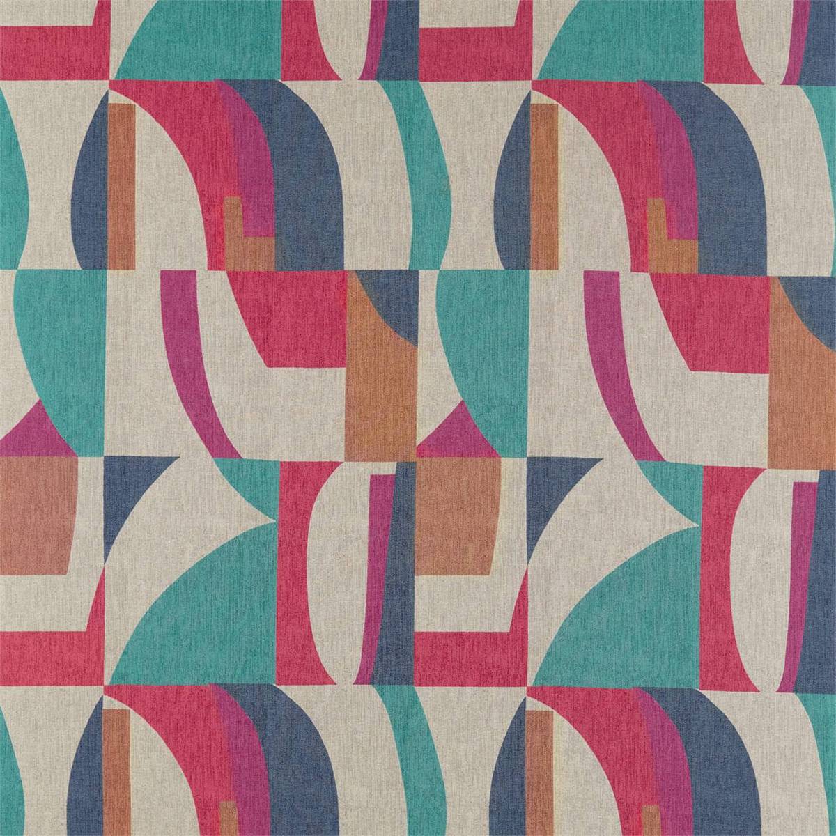 Bodega Indigo/Mandarin/Fuchsia Fabric by Harlequin