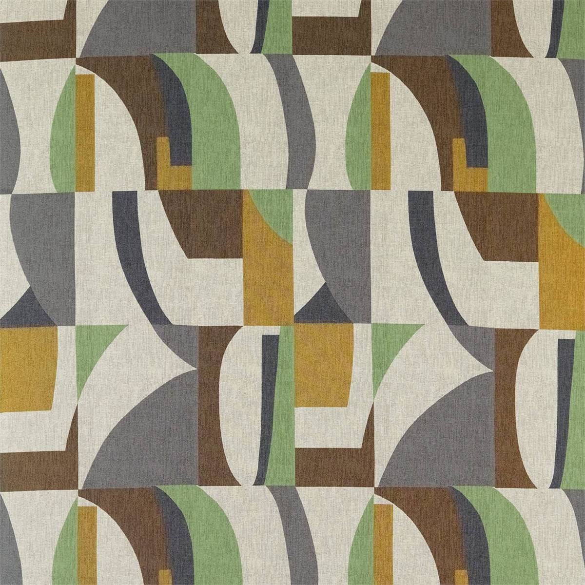 Bodega Saffron/Charcoal/Wasabi Fabric by Harlequin