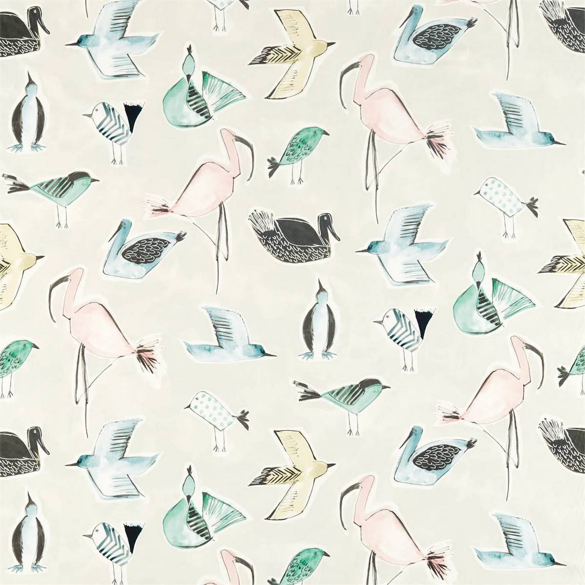 Menagerie Blush/Mint Fabric by Scion