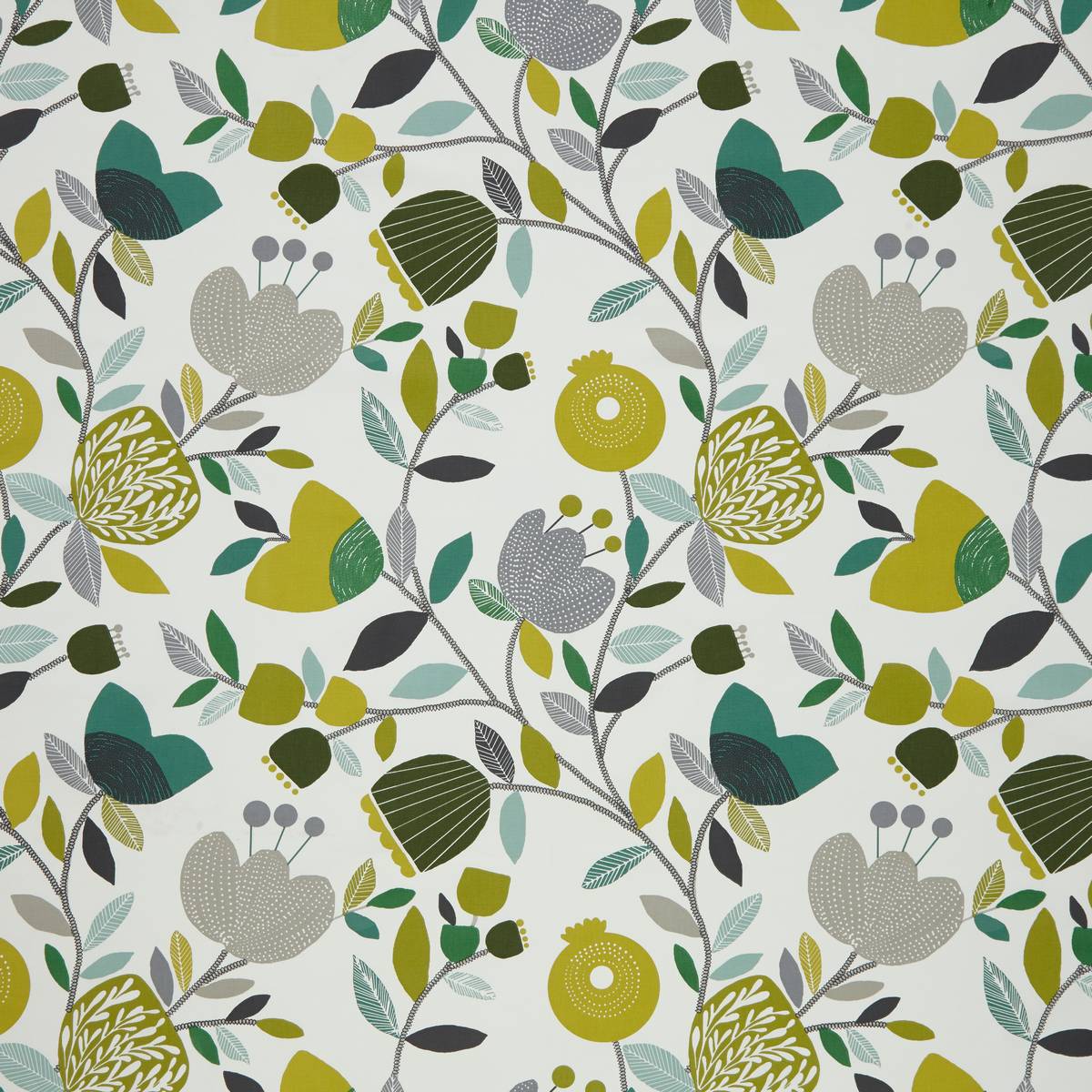 Pomegranate Trail Kiwi Fabric by iLiv