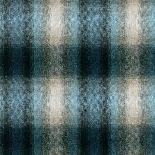 Ombre Check Blue Heron Fabric by Art Of The Loom