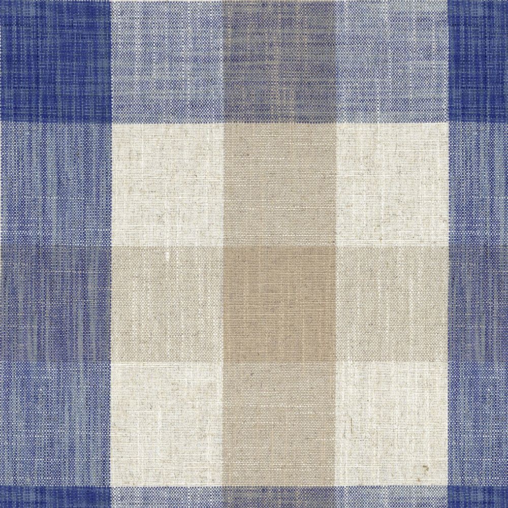 Oban Check Blue Fabric by Ian Mankin