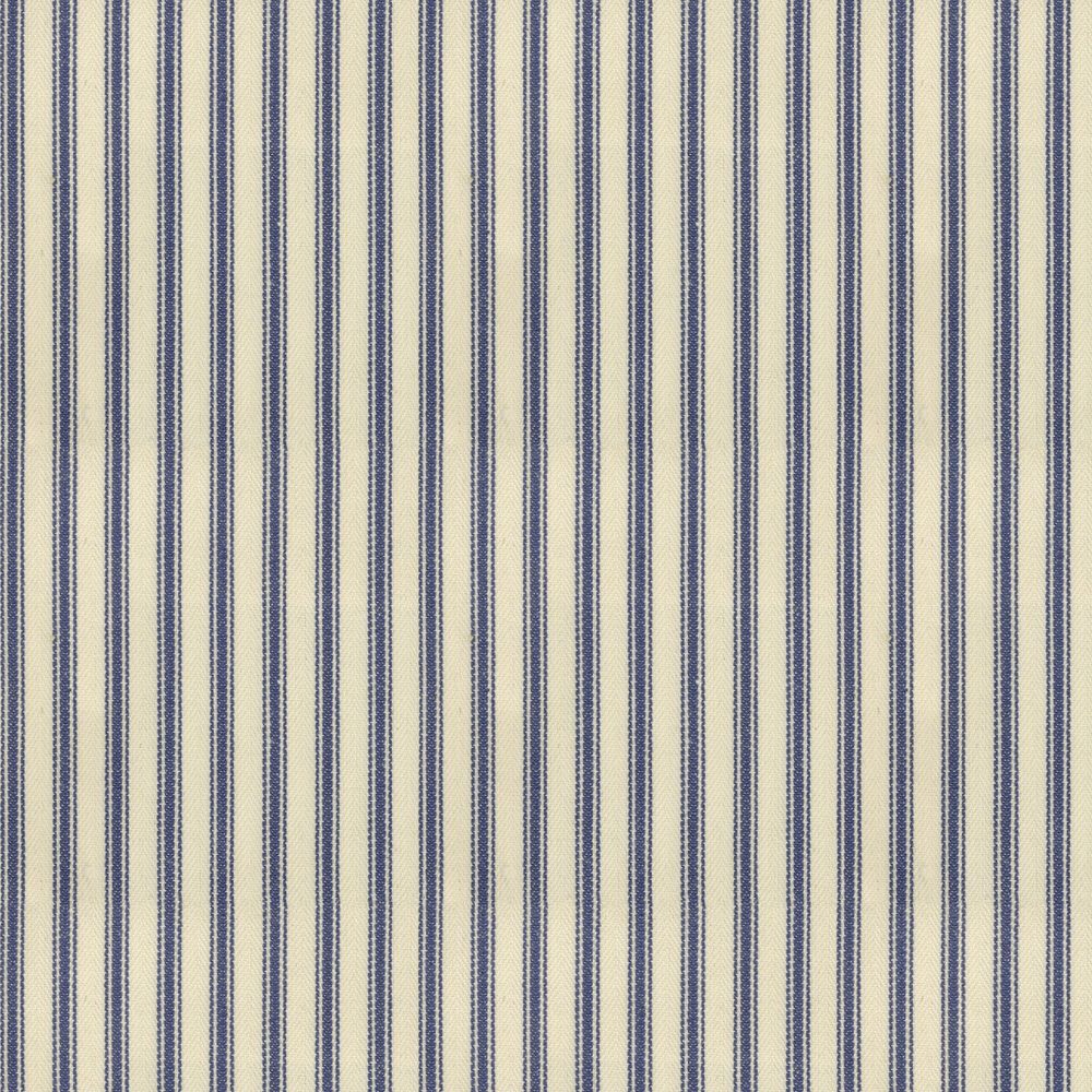 Ticking Stripe 1 Indigo Fabric by Ian Mankin