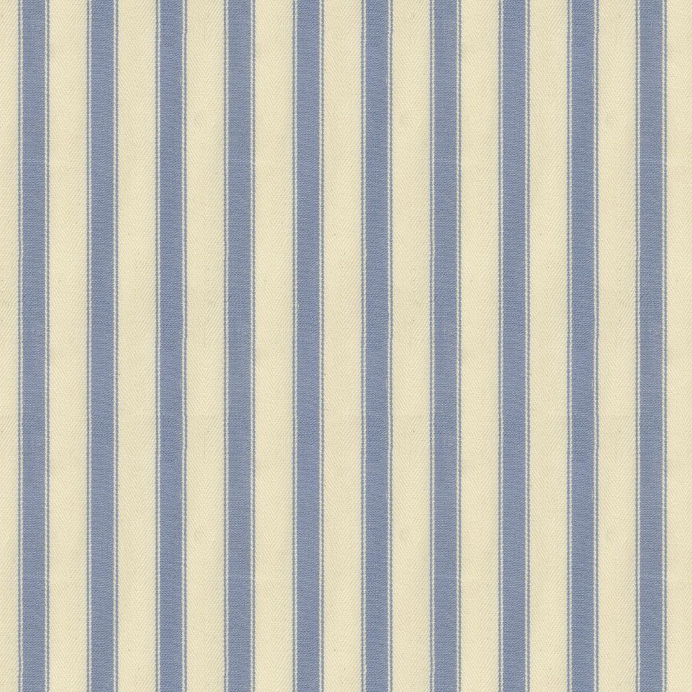 Ticking Stripe 2 Sky Fabric by Ian Mankin