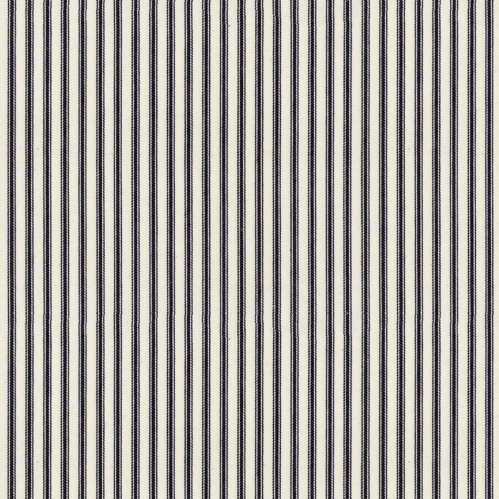 Ticking Stripe 1 Dark Navy Fabric by Ian Mankin