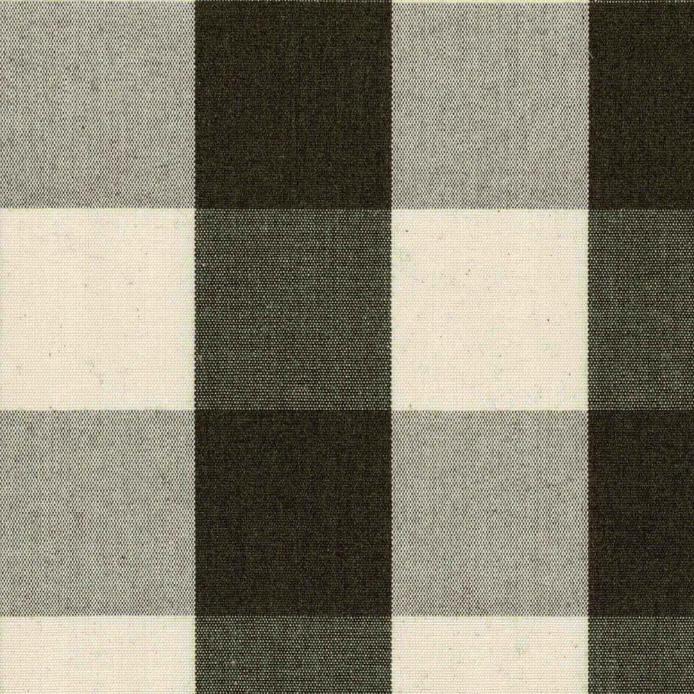 Avon Check Black Fabric by Ian Mankin