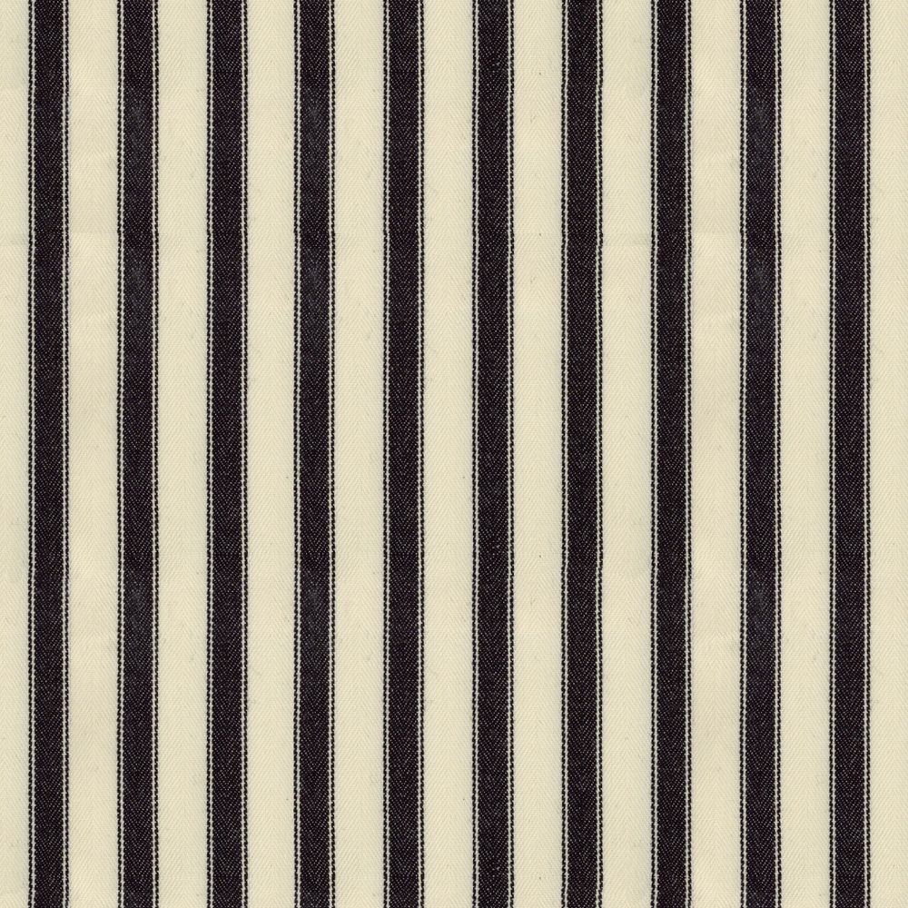 Ticking Stripe 2 Black Fabric by Ian Mankin