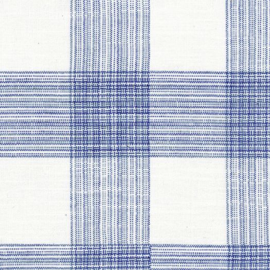 Hemsby Check Cobalt Fabric by Ian Mankin