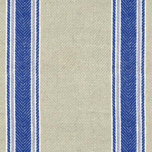 Moffat Stripe Cobalt Fabric by Ian Mankin