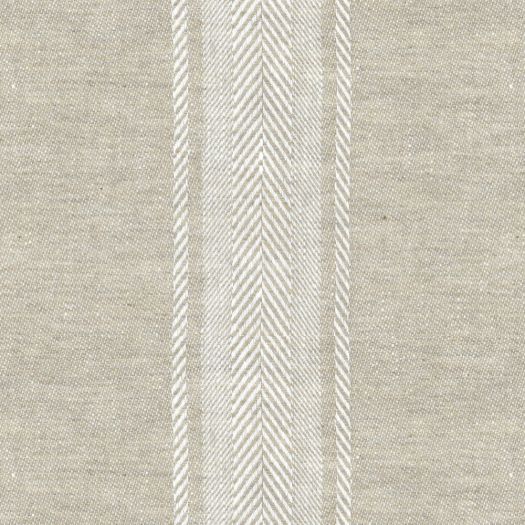 Salcombe Stripe Oatmeal Fabric by Ian Mankin