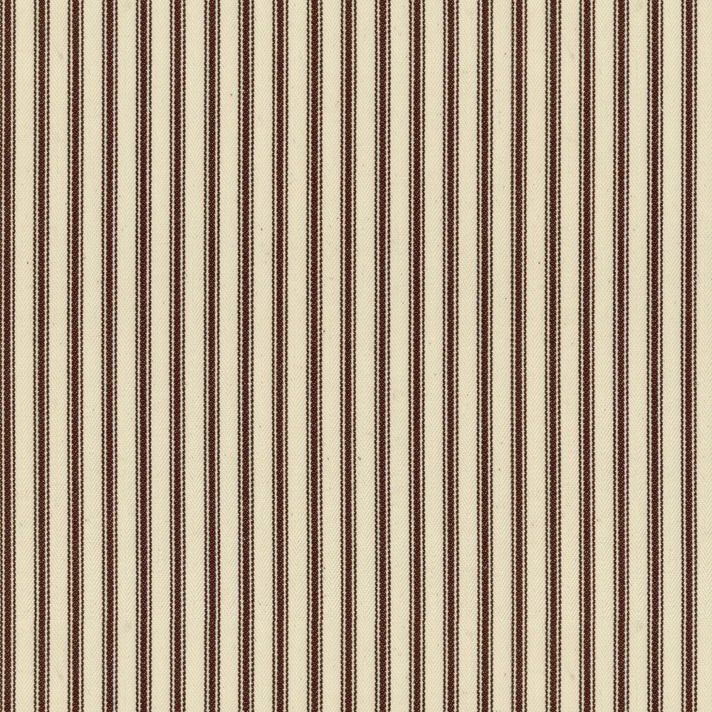 Ticking Stripe 1 Brown Fabric by Ian Mankin