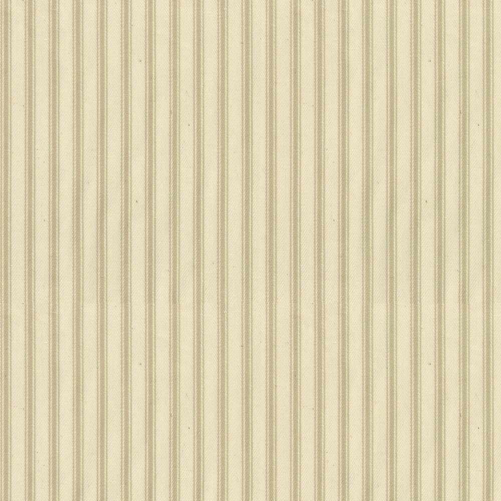 Ticking Stripe 1 Cream Fabric by Ian Mankin