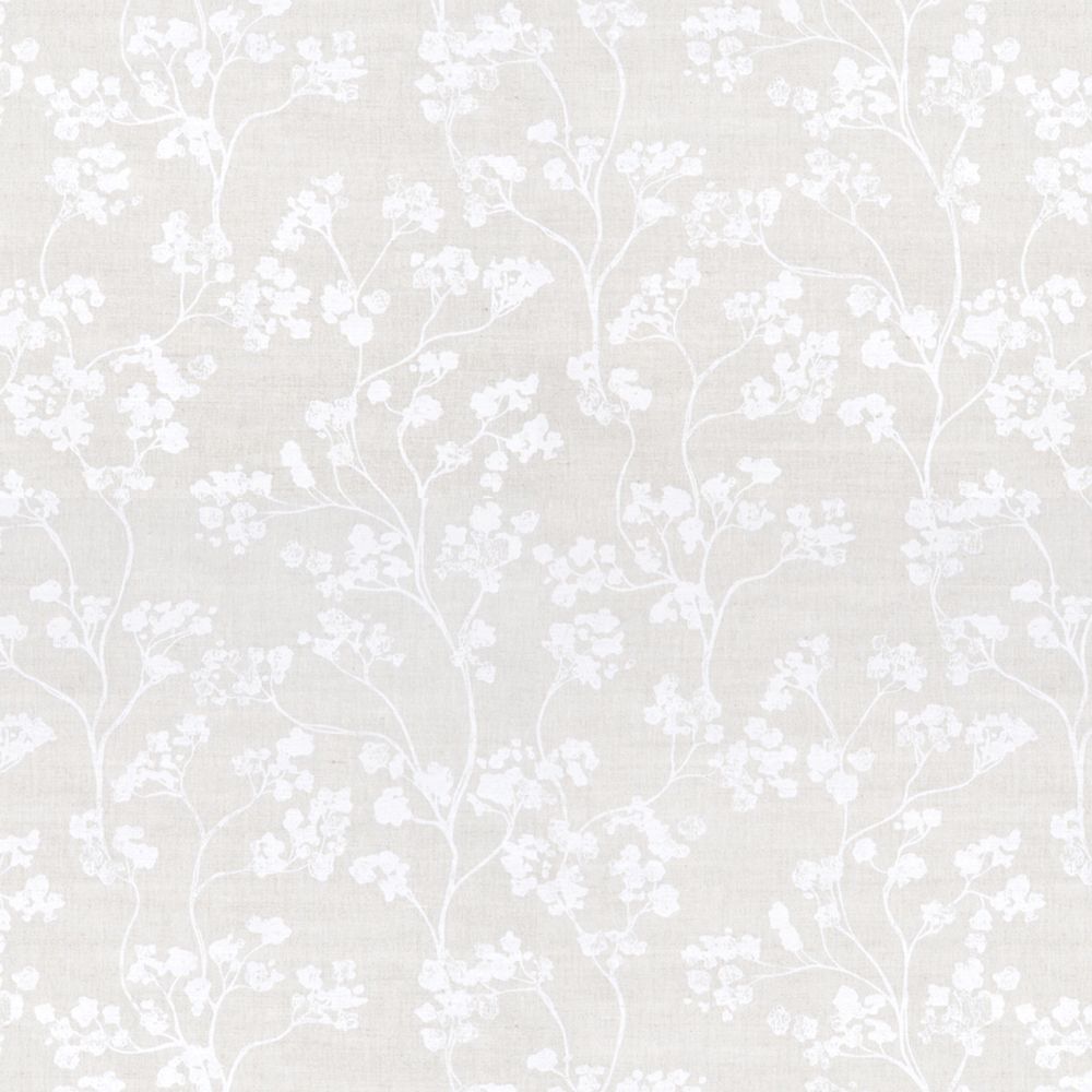 Kew Nordic White Fabric by Ian Mankin