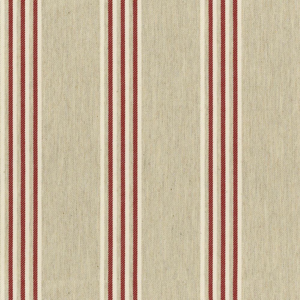 Henley Stripe Cream/peony Fabric by Ian Mankin