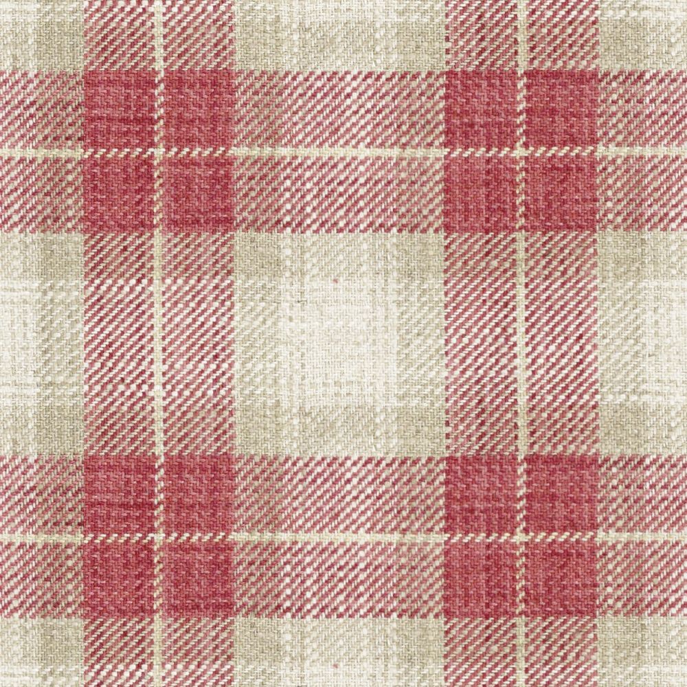 Kintyre Check Peony Fabric by Ian Mankin