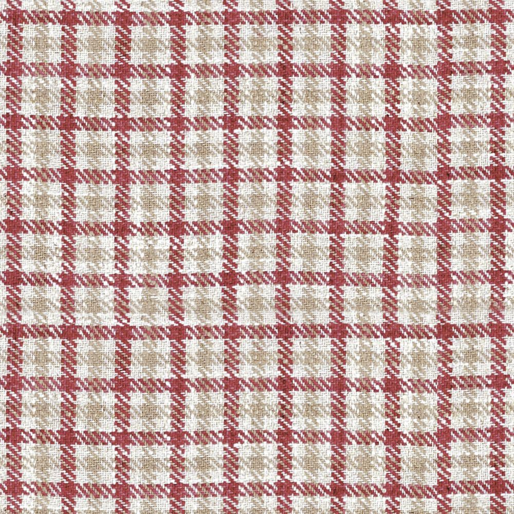 Nairn Check Peony Fabric by Ian Mankin