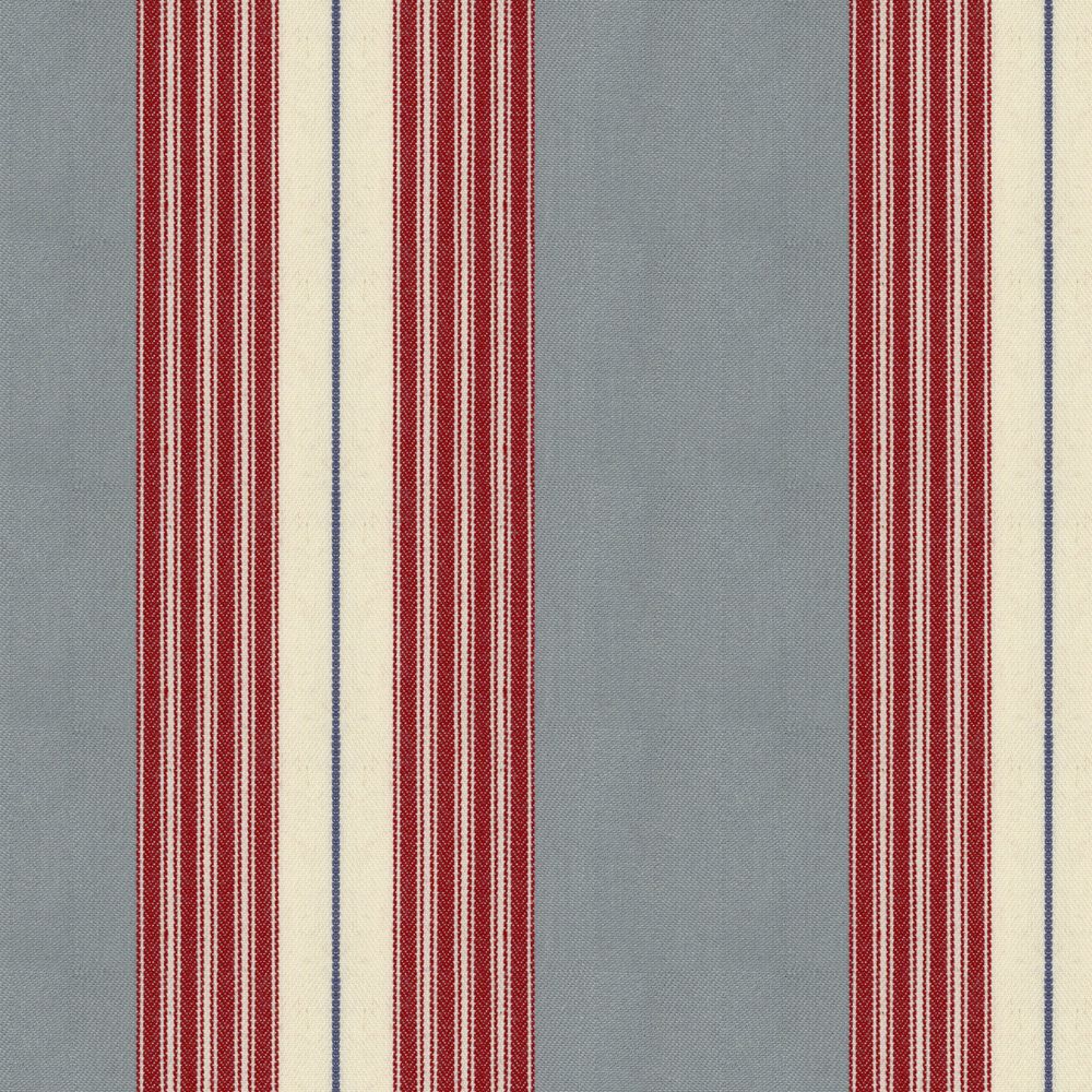 Panama Stripe Peony/seagreen Fabric by Ian Mankin