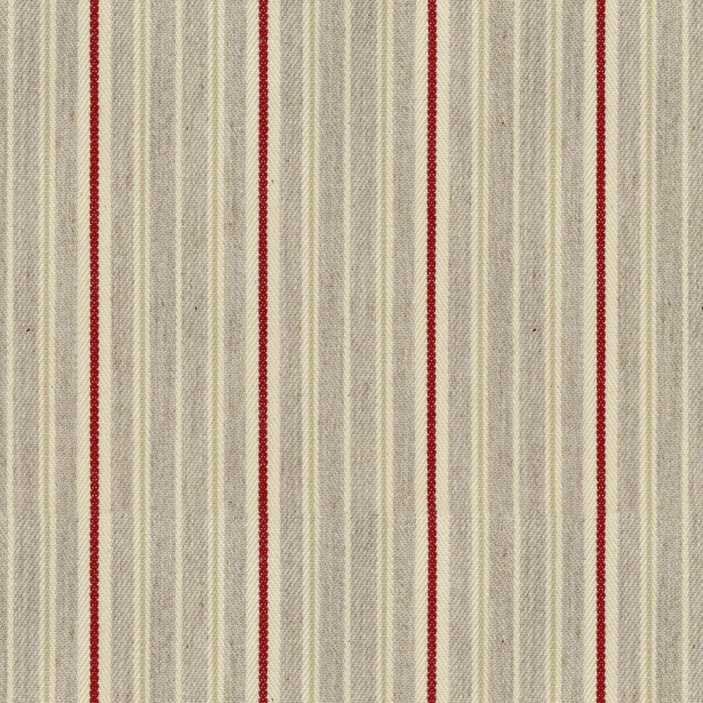 Vintage Stripe 4 Peony Fabric by Ian Mankin