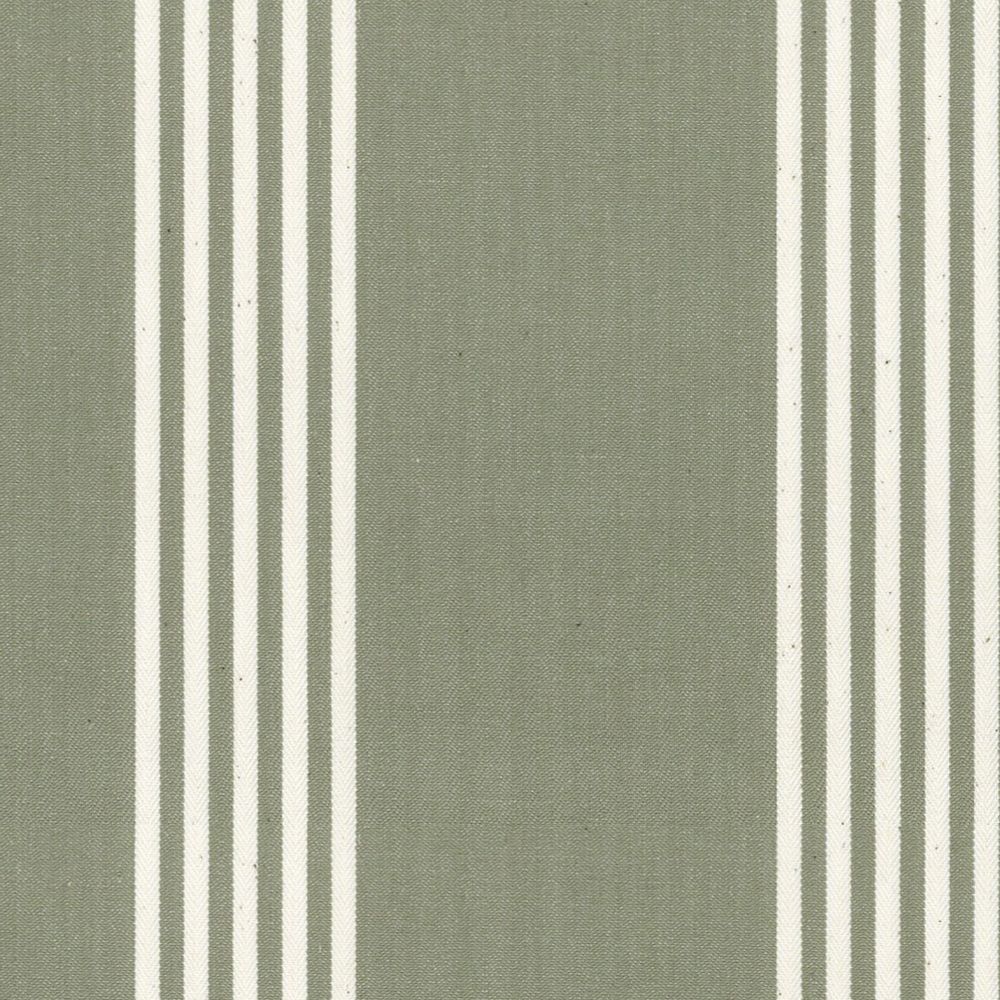 Oxford Stripe Sage Fabric by Ian Mankin