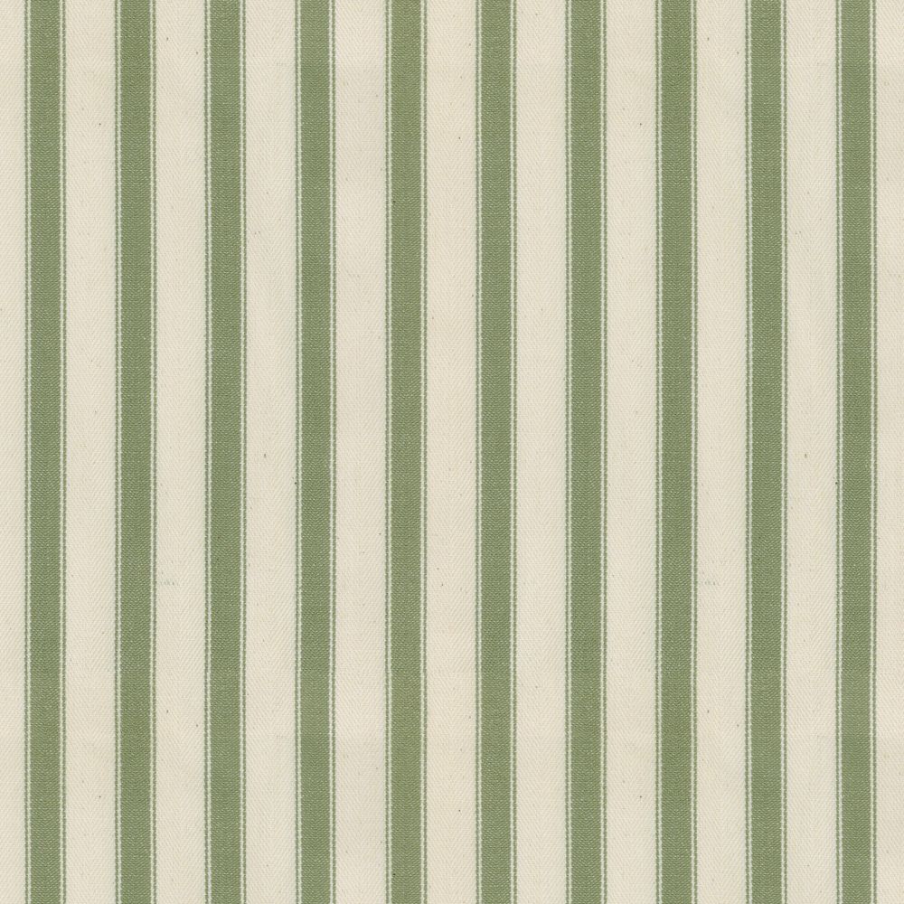 Ticking Stripe 2 Sage Fabric by Ian Mankin