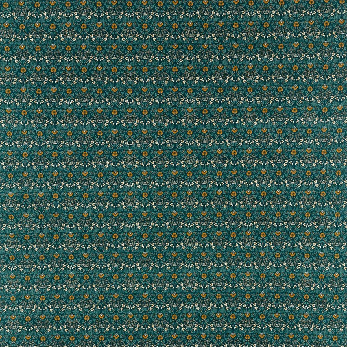 Eye Bright Teal Fabric by William Morris & Co.