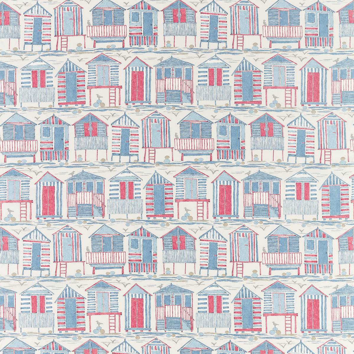 Beach Huts Nautical Fabric by Sanderson