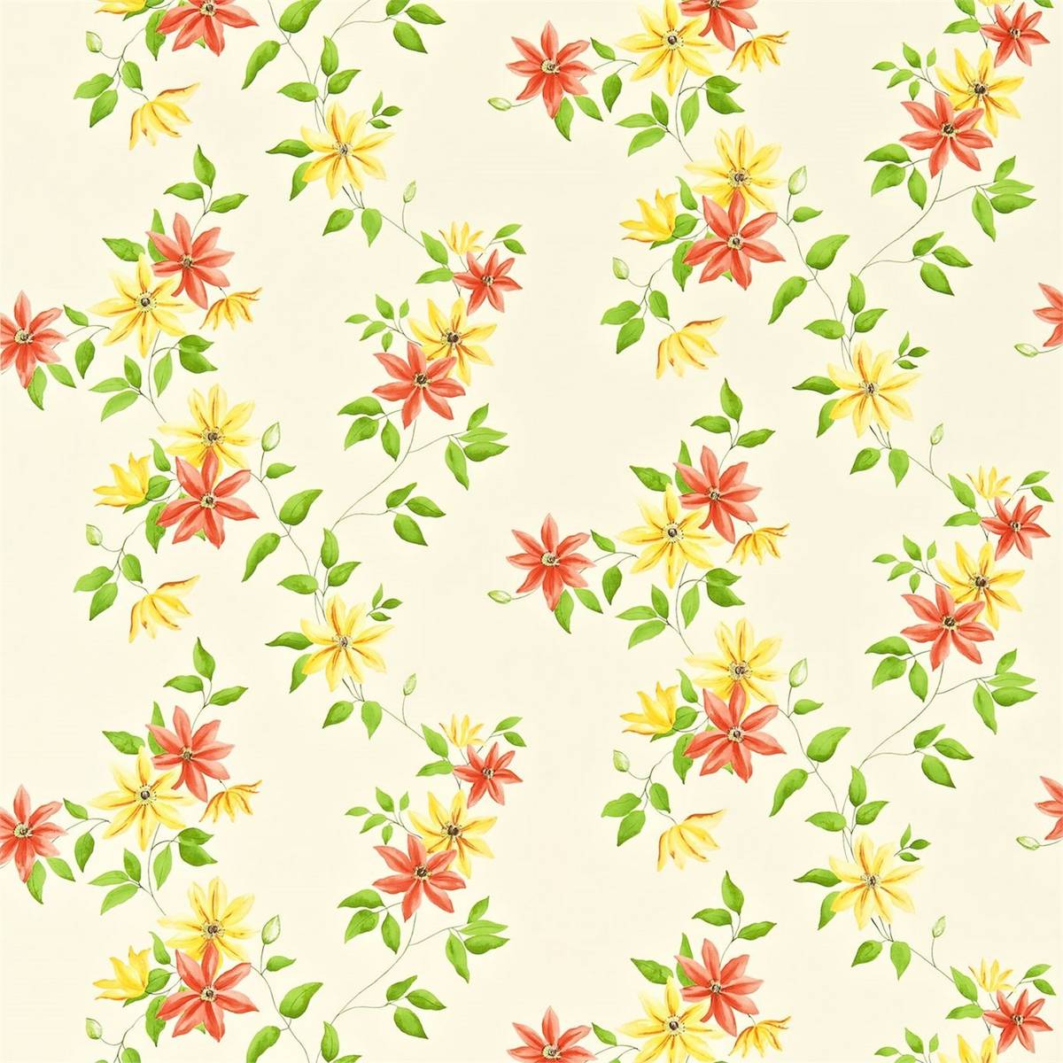 Wisley Strawberry/Cream Fabric by Sanderson