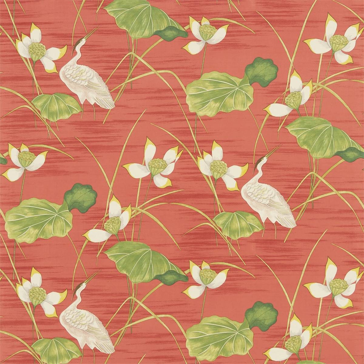 Heronsford Coral/Yellow Fabric by Sanderson