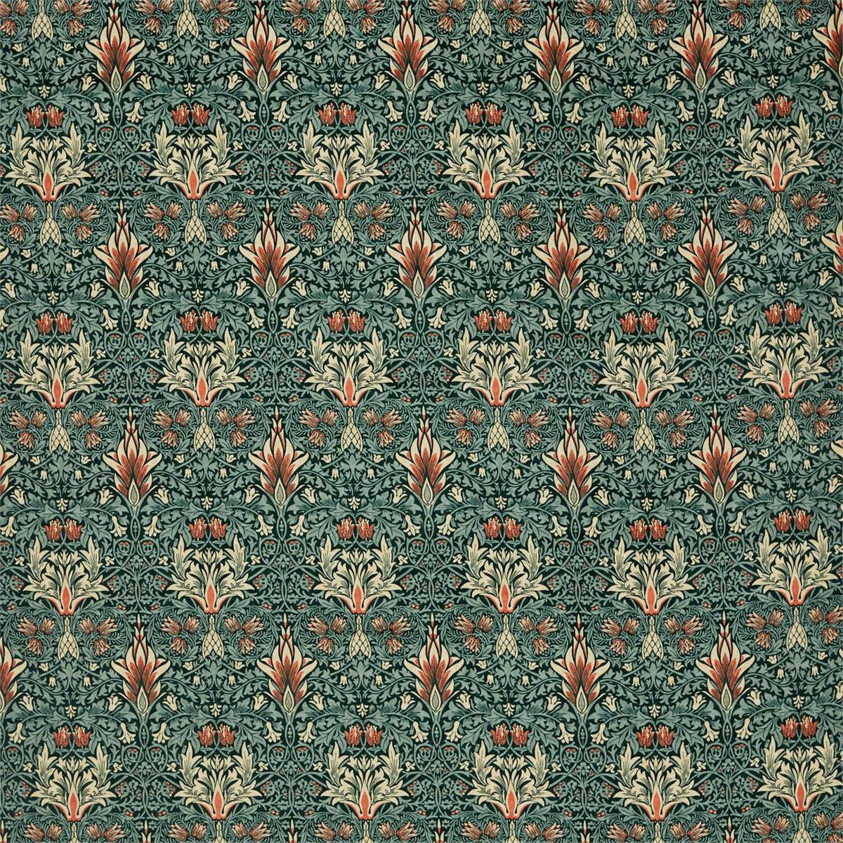 Snakeshead Velvet Thistle/Russet Fabric by William Morris & Co.