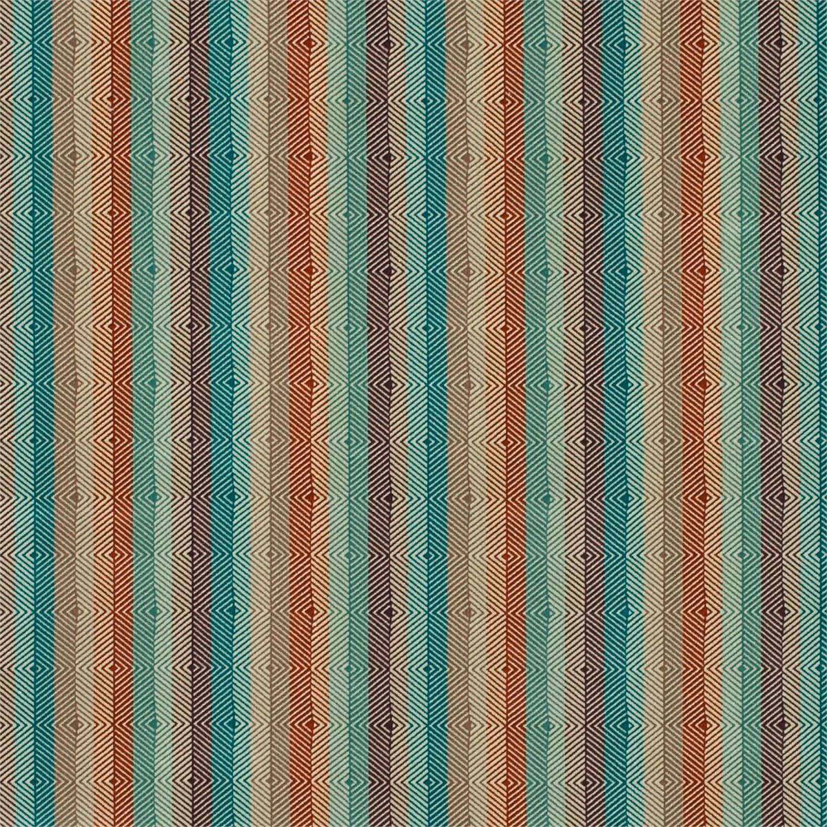 Ezra Spice Aqua Aubergine Turquoise Fabric by Harlequin