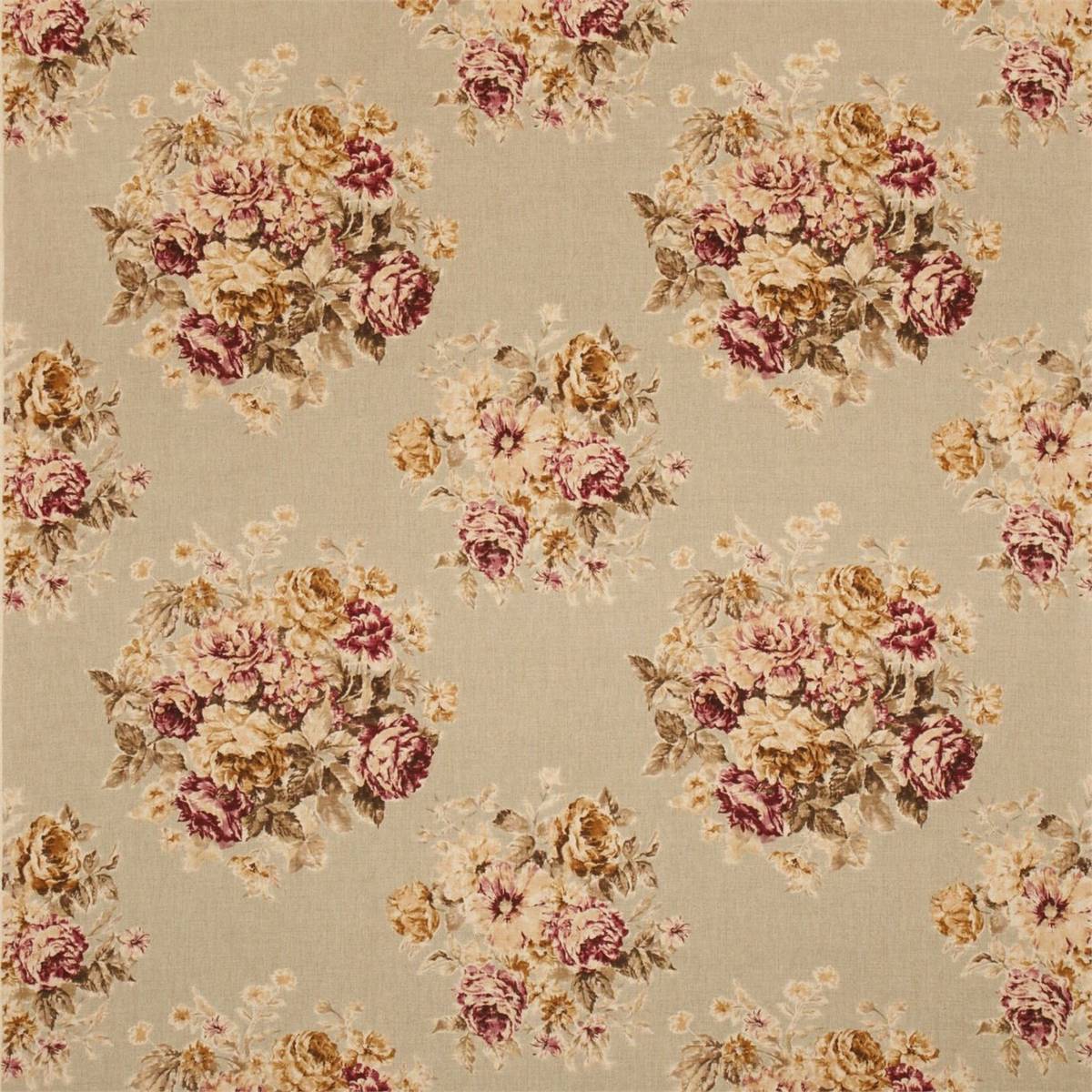 Weybridge Linen/Mulberry Fabric by Sanderson