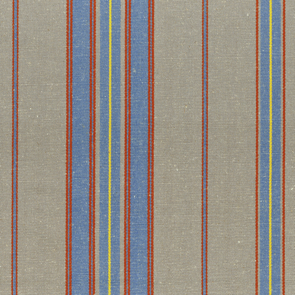 Sackville Stripe Monarch Blue Fabric by Ian Mankin