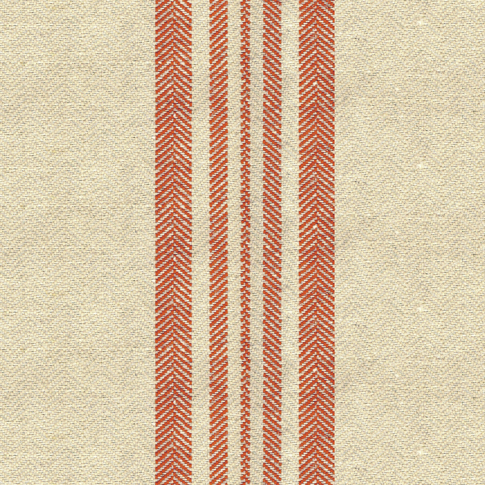 Saddell Stripe Russet Fabric by Ian Mankin