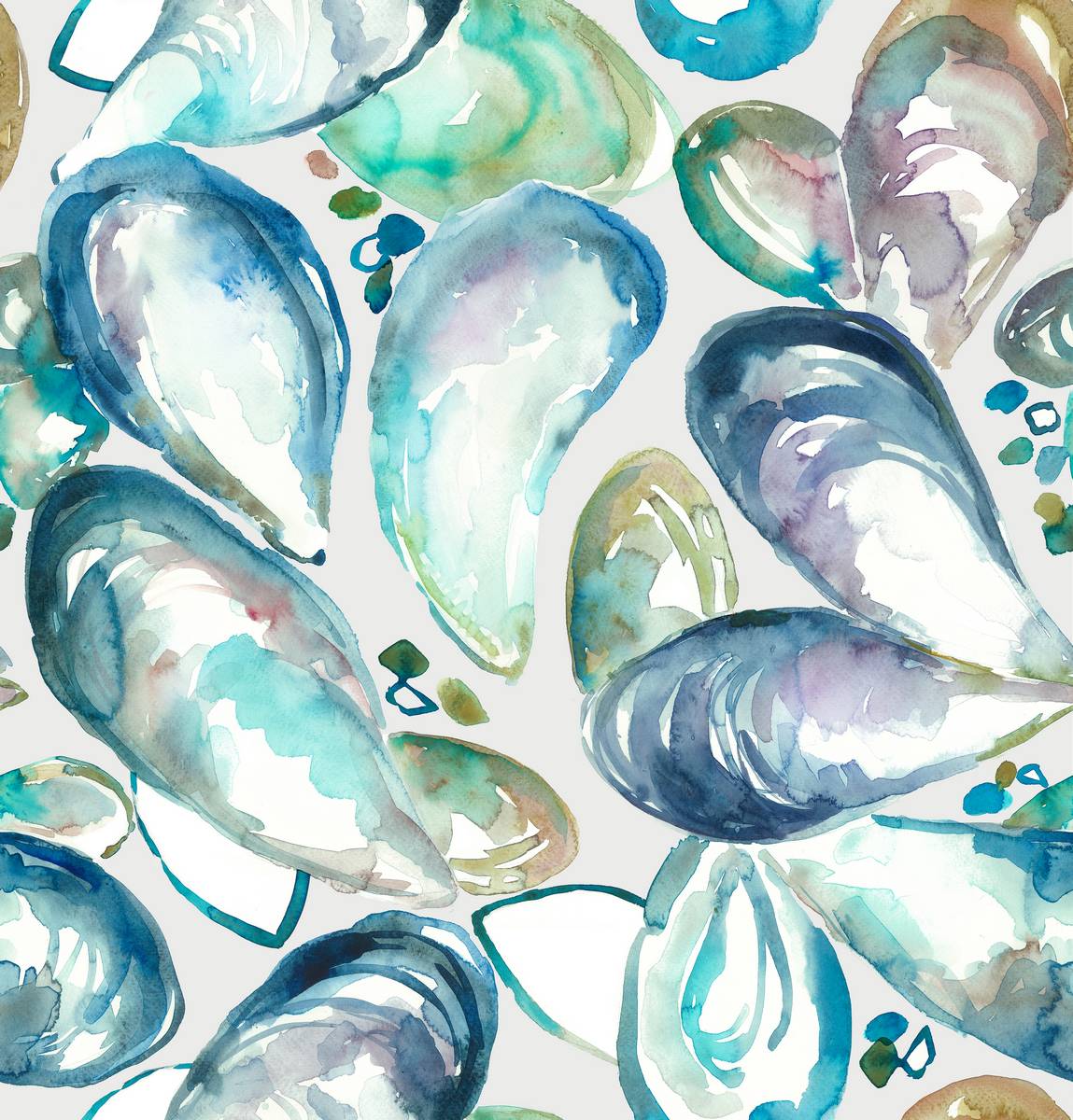 Mussel Shells Marine Fabric by Voyage Decoration