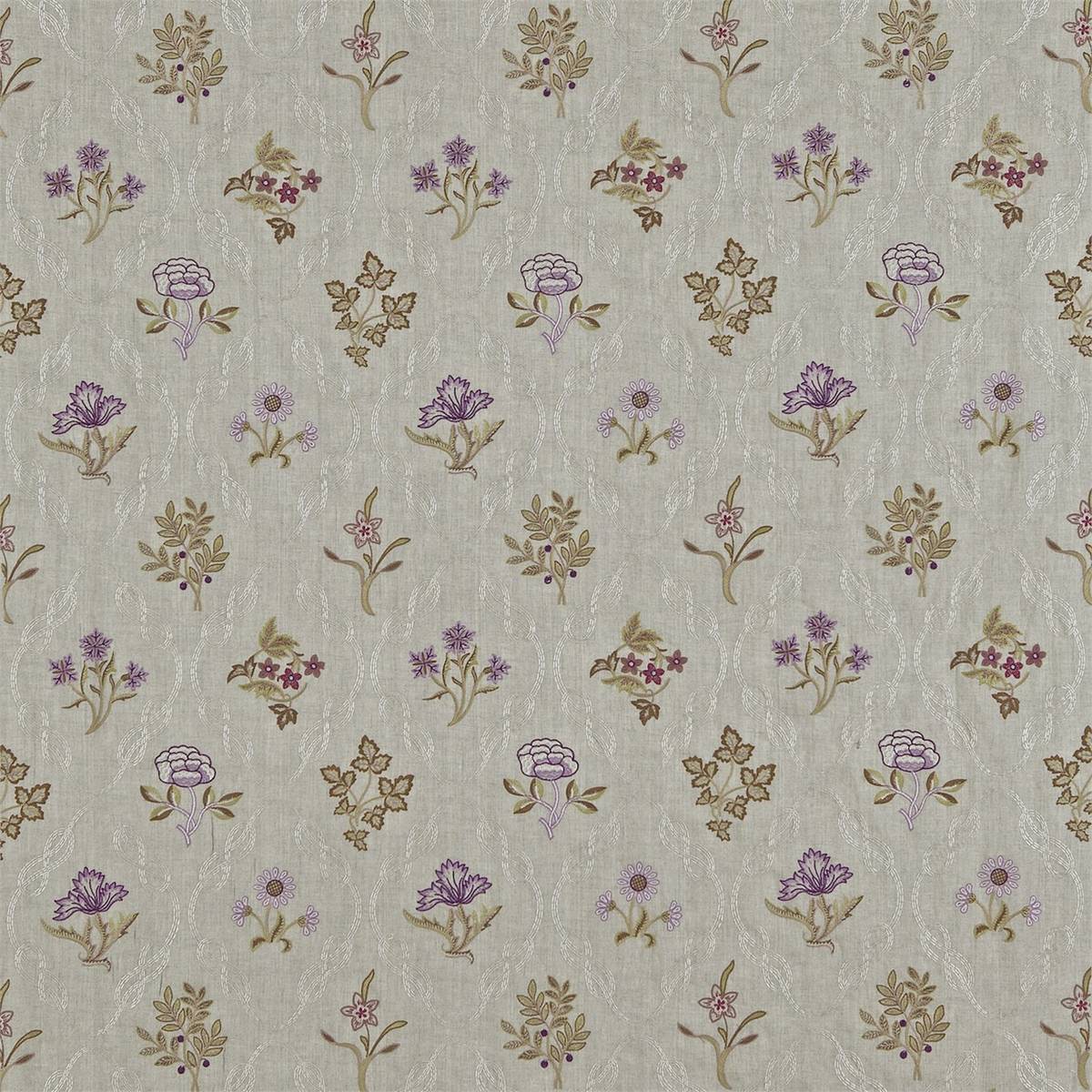 Kelmscott Trellis Linen/Aubergine Fabric by William Morris & Co.