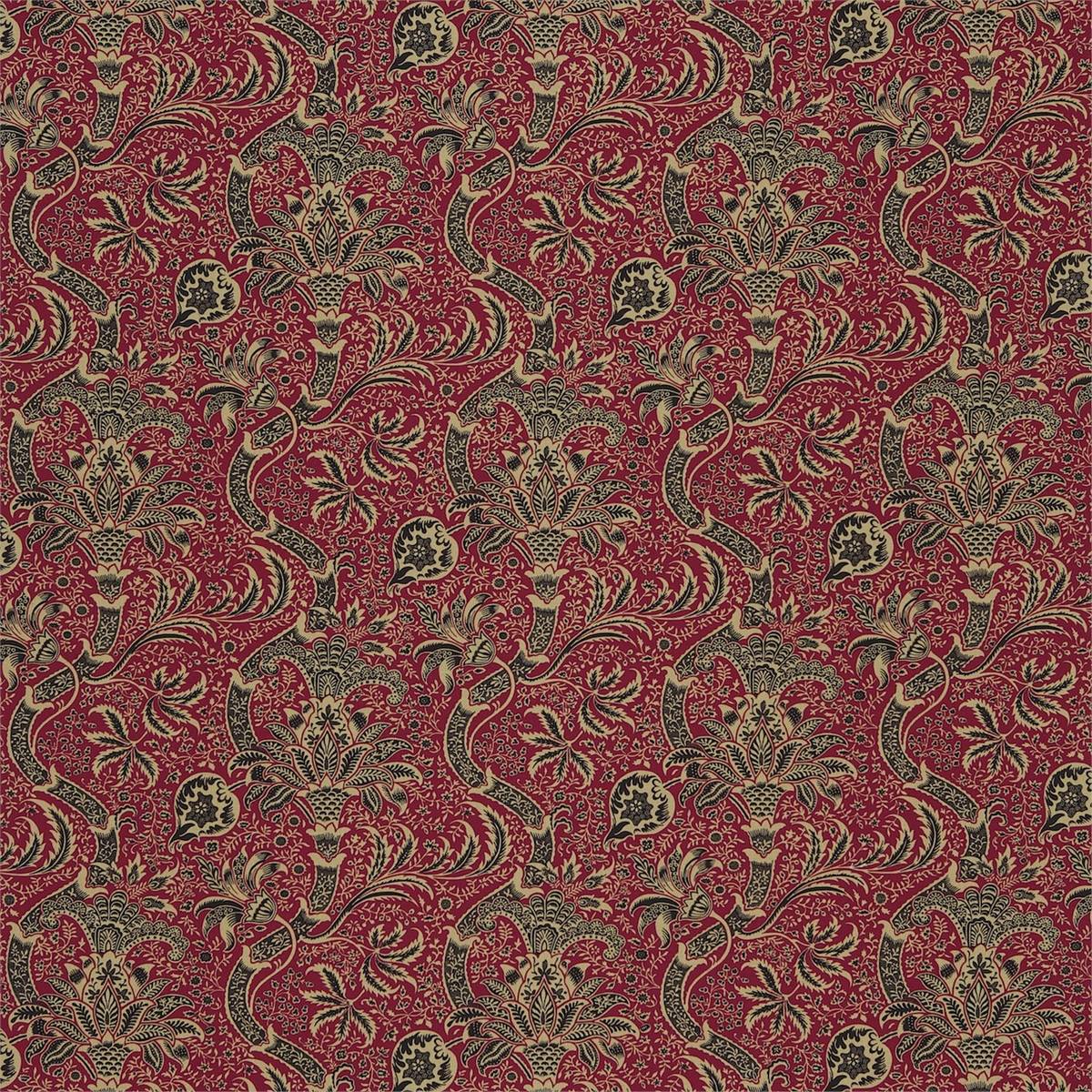 Indian Red/Black Fabric by William Morris & Co.