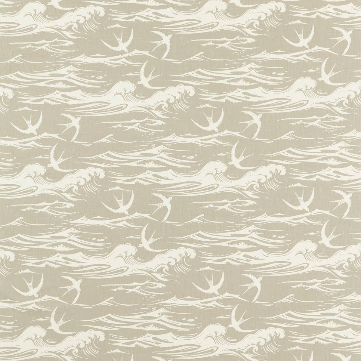 Swallows At Sea Linen Fabric by Sanderson